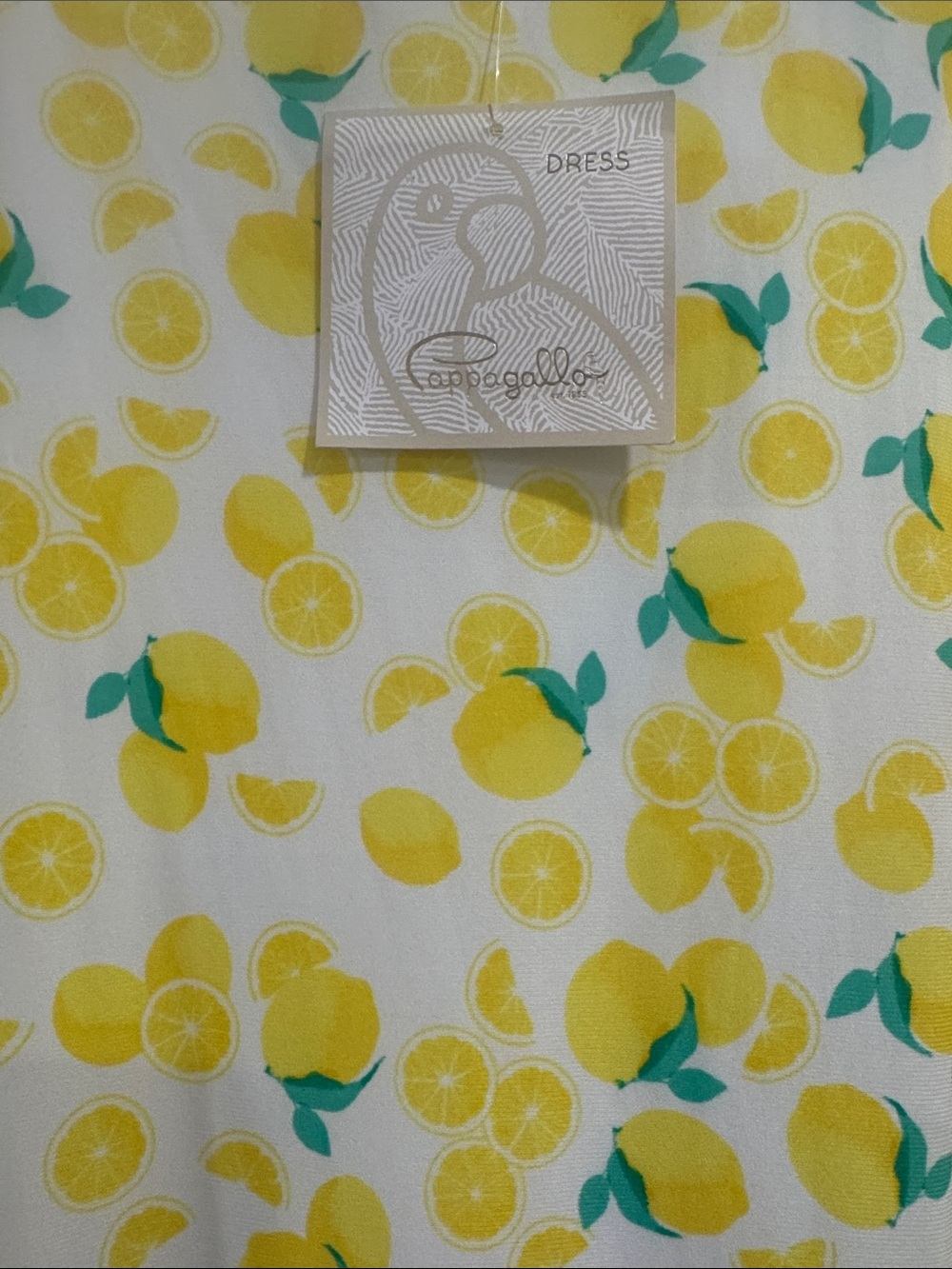Pappagallo Yellow & Green Lemon Print Sleeveless Dress - Picture 2 of 3